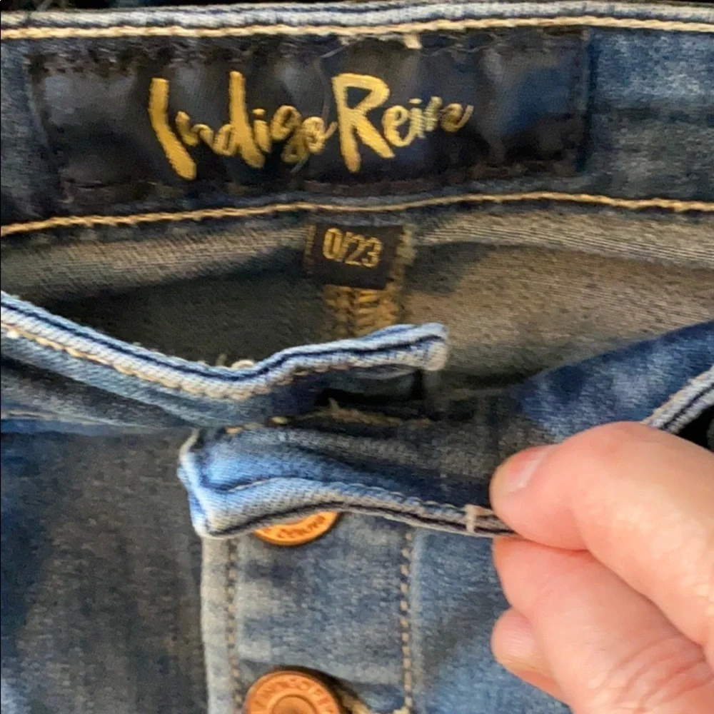 INDIGO REIN Button Fly Denim Jean Mini Skirt Size 0/23